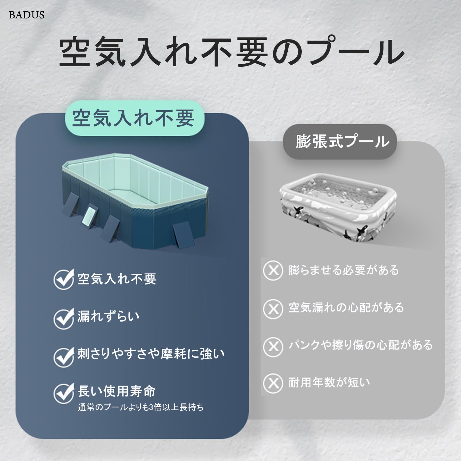 Amazon.co.jp: 【2025 大型 プール4M非膨張式】プール 空気入れ不要